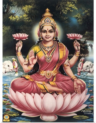 Hindu Goddess Srhi Sentamarai Laximi, wife of Vishnu