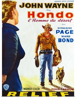 Hondo, John Wayne, Belgian Poster Art, 1953