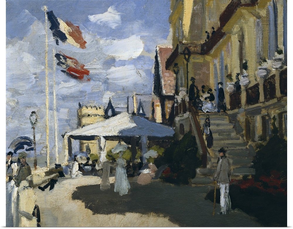 MONET, Claude (1840-1926). Hotel des Roches-Noires in Trouville. 1870. Central detail. Impressionism. Oil on canvas. FRANC...