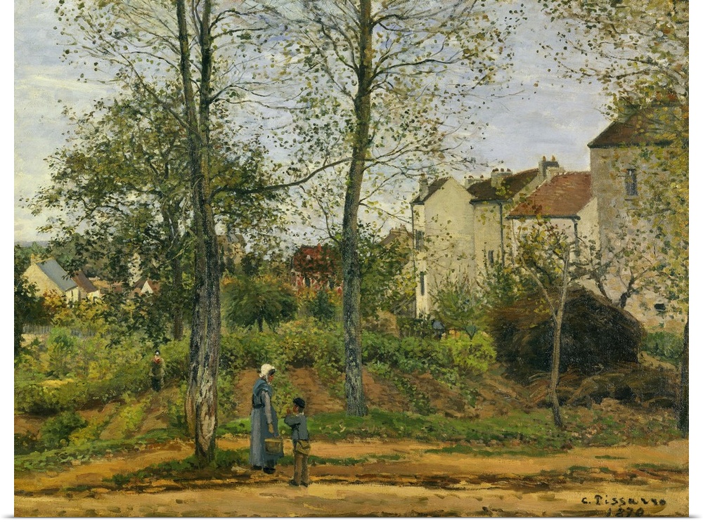 Camille Pissarro (1830-1903), French School. Houses at Bougival (Autumn). 1870. Oil on canvas.