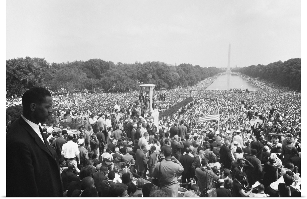 Huge crowd viewed from the Lincoln Memorial during the March on Washington, Aug. 28, 1963. Approximately 250,000 people pa...