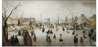 Ice-skating in a Village, by Hendrick Avercamp, 1610