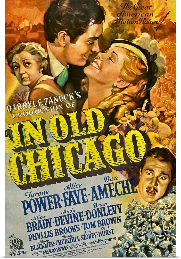 IN OLD CHICAGO, top from left: Alice Brady, Tyrone Power, Alice Faye, bottom right: Don Ameche, 1937, TM and Copyright ..2...