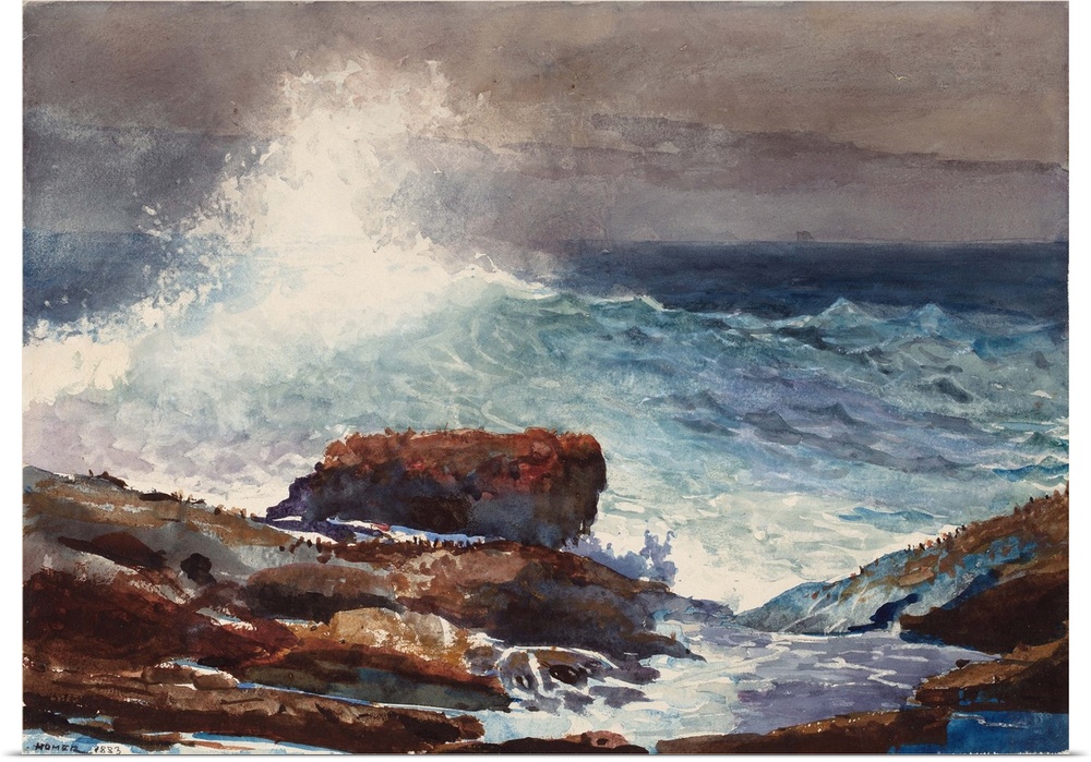 Incoming Tide, Scarboro, Maine, by Winslow Homer, 1883, American painting.