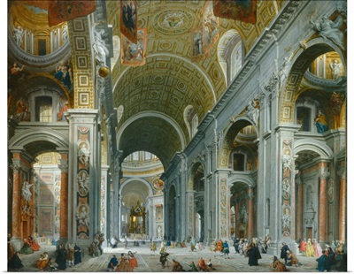 Interior of Paint Peter's, Rome, by Giovanni Paolo Panini, 1754
