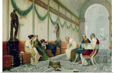 Interior of Roman Building with Figures, 1890-1910 c., Italian painting