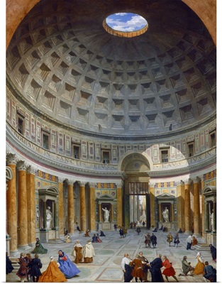 Interior of the Pantheon, Rome, by Giovanni Paolo Panini, 1734, Italian painting