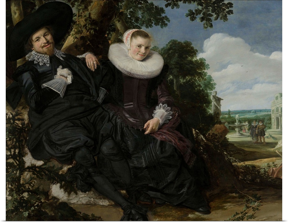 Isaac Massa and Beatrix van der Laen, by Frans Hals, c. 1622, Dutch painting, oil on canvas. This marriage portrait contai...
