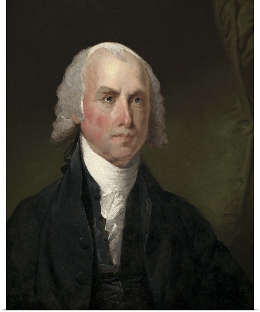 James Madison, by Gilbert Stuart , 1821, American painting, oil on canvas. Colonel George Gibbs, Rhode Island, commissione...