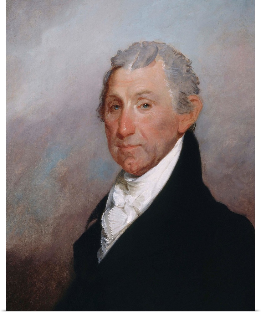 James Monroe, by Gilbert Stuart, 1817, American painting, oil on canvas. Colonel George Gibbs, Rhode Island, commissioned ...