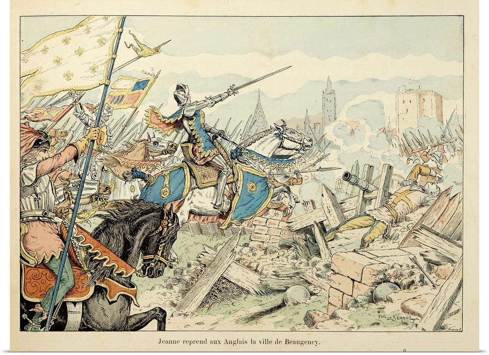 Illustration from the Book 'Jeanne d'Arc' (Joan of Arc), by Theodore Cahu and illustrated by Paul de Semant (1855-1915). J...