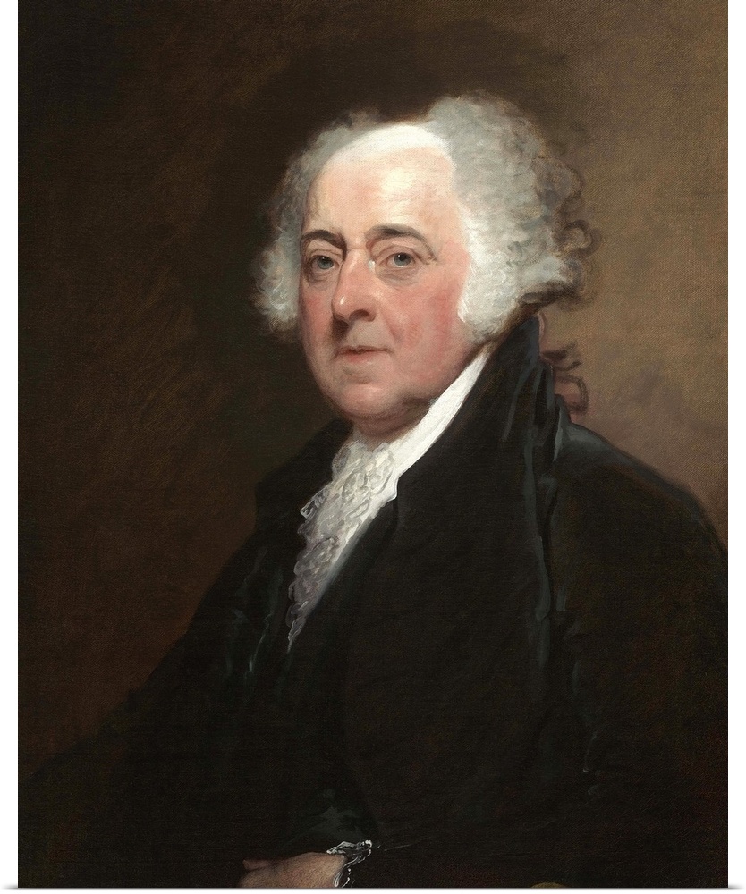 John Adams, by Gilbert Stuart, c. 1800-15, American painting, oil on canvas. Adams sat for this preliminary portrait in Ph...