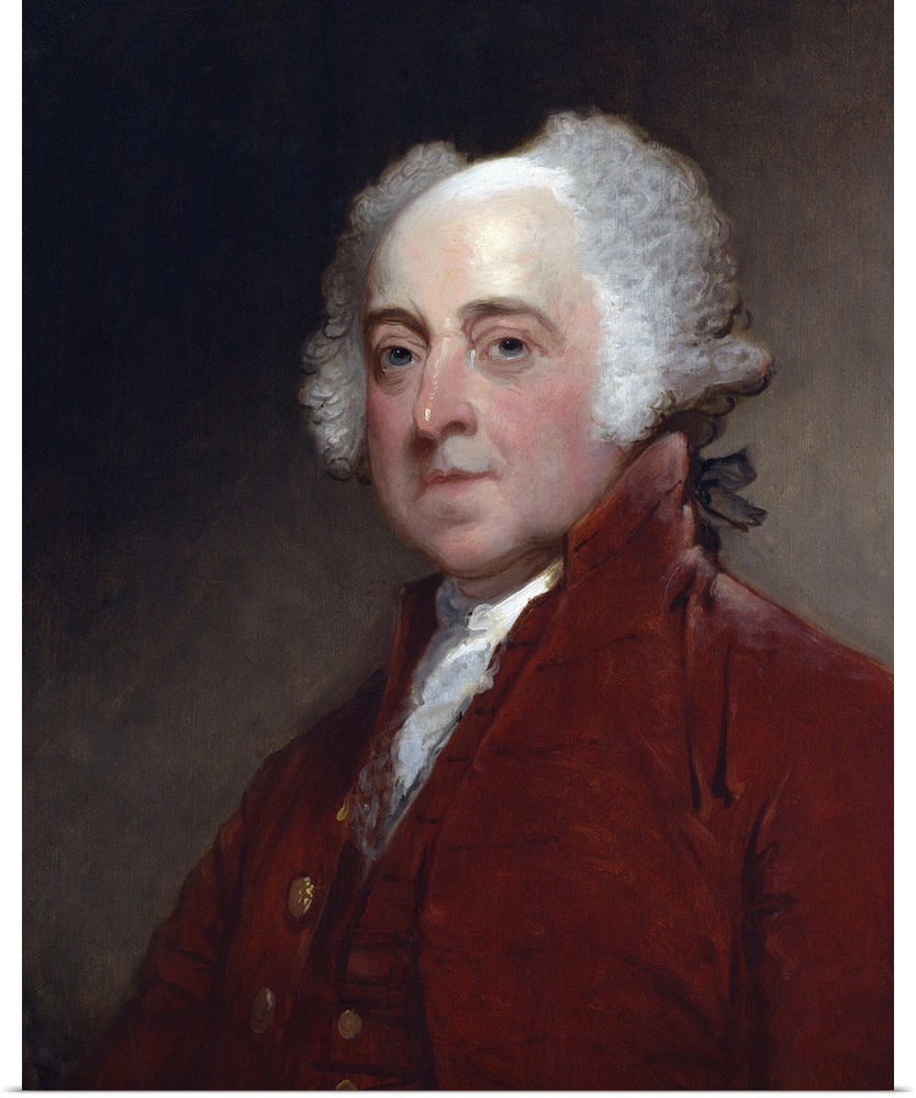 John Adams, by Gilbert Stuart, c. 1800-15, American painting, oil on canvas. Painted when the second president was in his ...