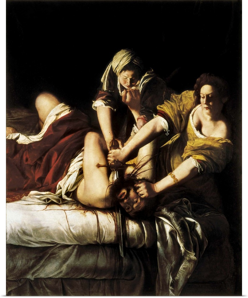 GENTILESCHI, Artemisia (1597-1651). Judith and Holofernes. 1618. Work destroyed in the attack of 1993. Renaissance art. Ci...