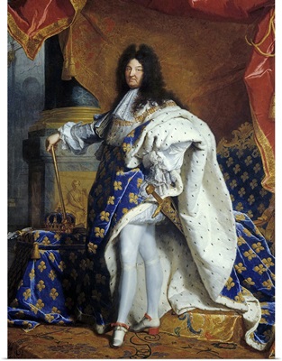 King Louis XIV of France in Coronation Robe, 1701, By Hyacinthe Rigaud, Louvre Museum