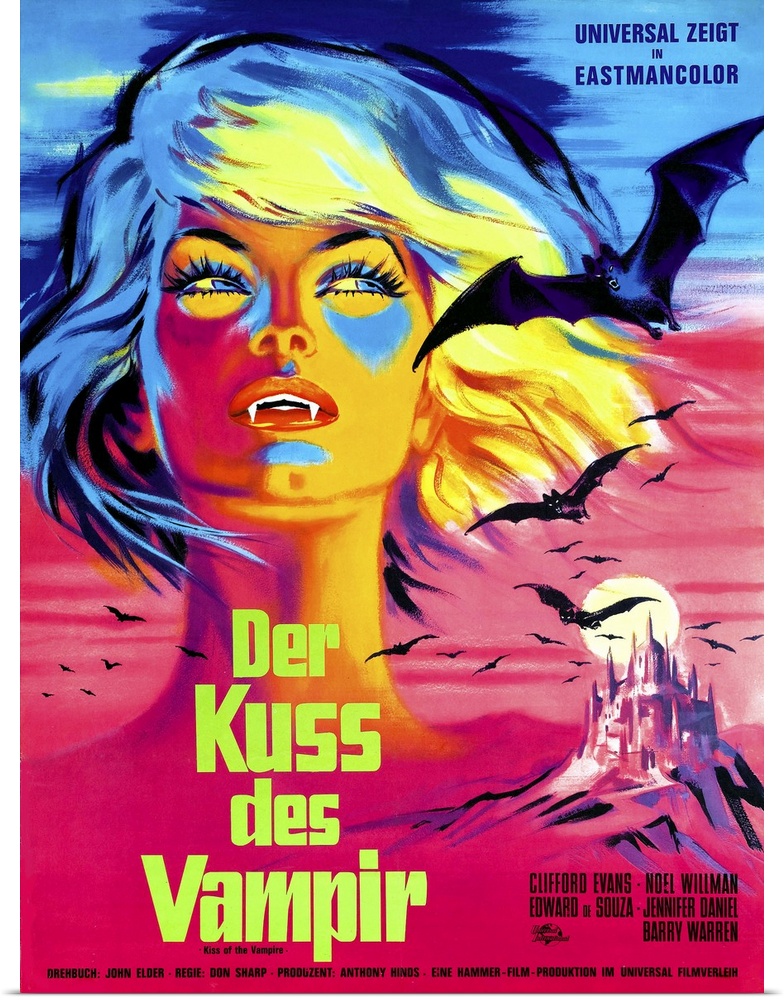 Kiss Of The Vampire - Vintage Movie Poster (German)