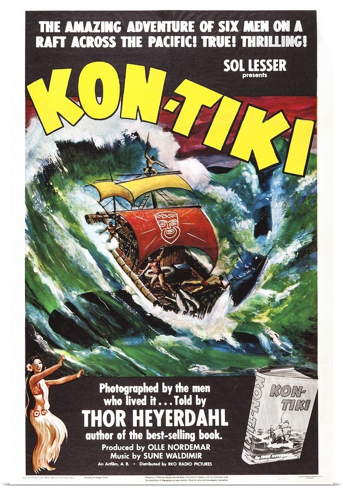 Kon-Tiki, Norwegian Poster, 1950.