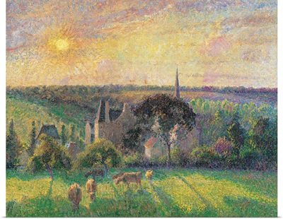 Landscape at Eragny with Church and Farm, by Camille Pissarro, ca. 1895. Musee d'Orsay