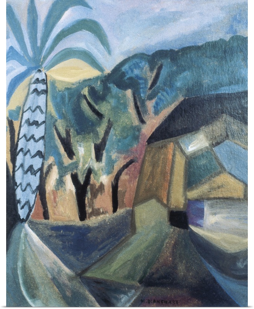 BLANCHARD, Maria Gutierrez-Cueto (1881-1932). Landscape. Cubism. Oil on canvas. -