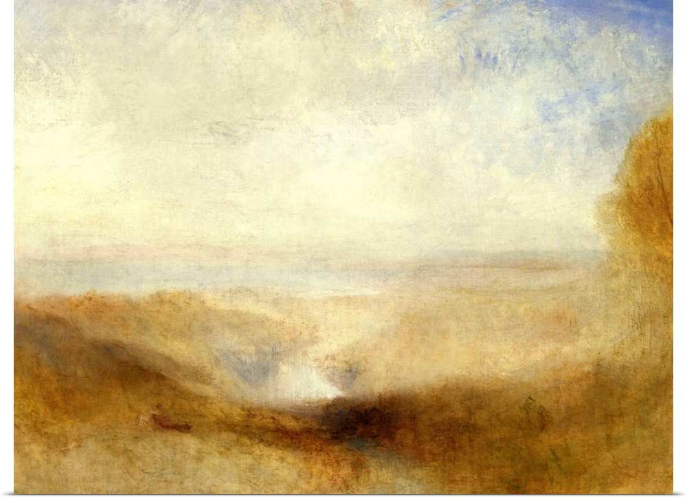 4013, Joseph Mallord William Turner, English School. Landscape with a River and a Bay in the Distance. Oil on canvas, 0.93...