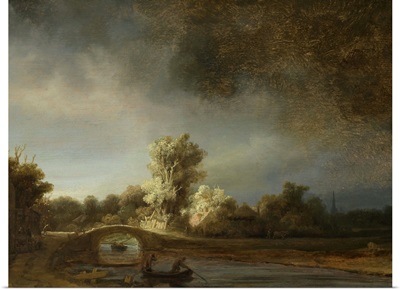 Landscape with a Stone Bridge, by Rembrandt van Rijn, 1638