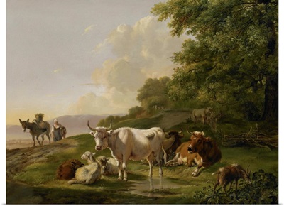 Landscape with Cattle, 1806, Dutch painting, oil on panel