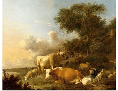 Landscape with Cows, by Albert Klomp, 1640-88