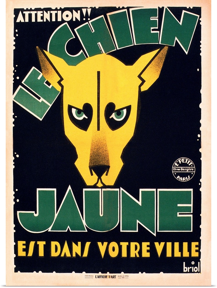 Le Chien Jaune, (aka The Yellow Dog), French Poster, 1932.