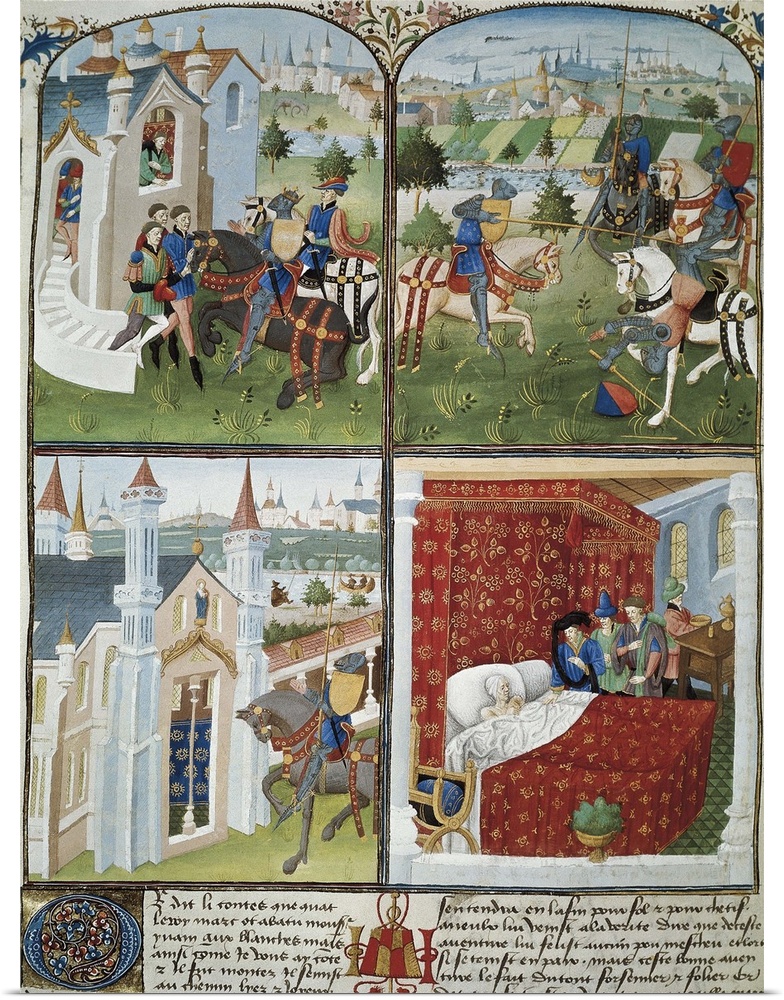 Le Roman de Tristan. 15th c. Four episodes of the Knight Tristan