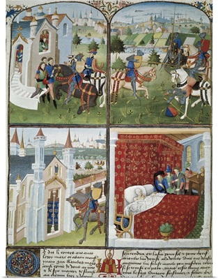 Le Roman de Tristan. 15th c. Four episodes of the Knight Tristan