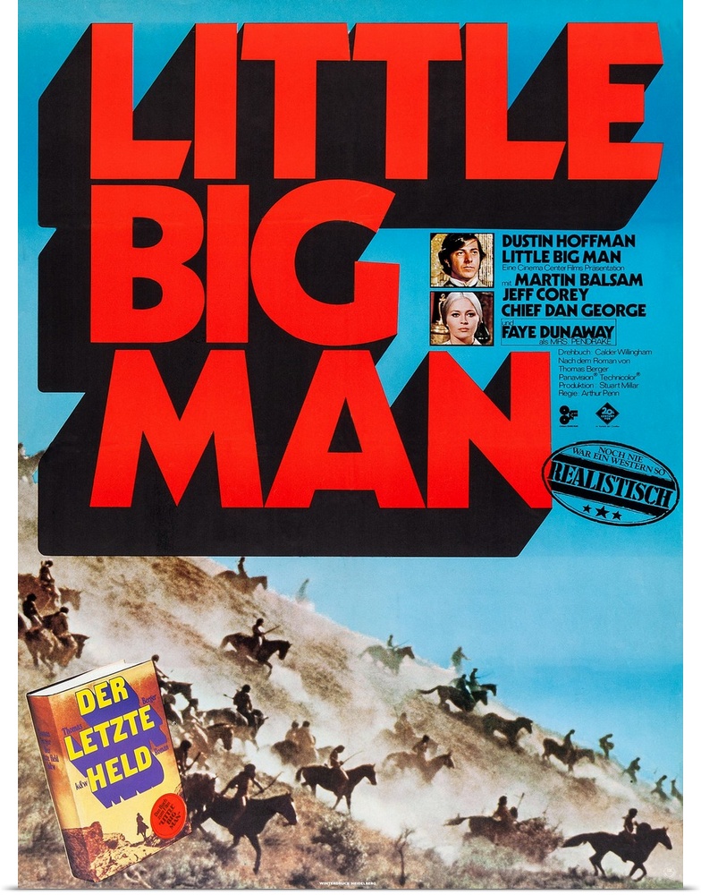 Little Big Man, Dustin Hoffman, Faye Dunaway On German Poster Art, 1970