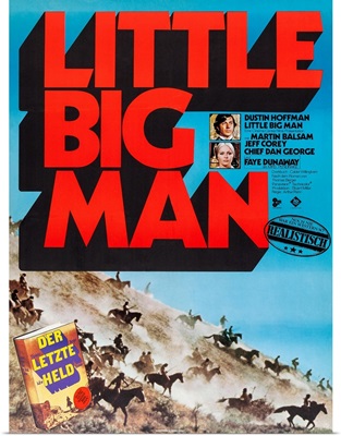 Little Big Man, Dustin Hoffman, Faye Dunaway, German Poster Art, 1970