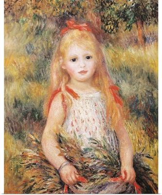 Little Girl Carrying Flowers. 1888. By Pierre-Auguste Renoir. Sao Paulo Museum, Brazil