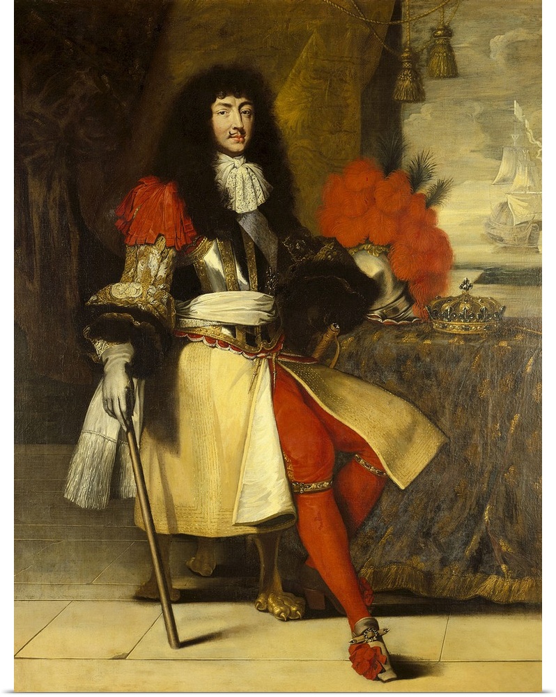 2264 , After Claude Lefebvre (1632-1675), French School. Full-length Portrait of Louis XIV (1638-1715), King of France and...