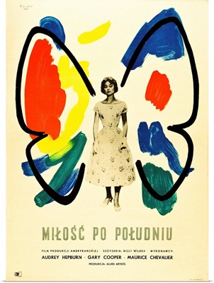 Love In The Afternoon, Polish Poster, Audrey Hepburn, 1957