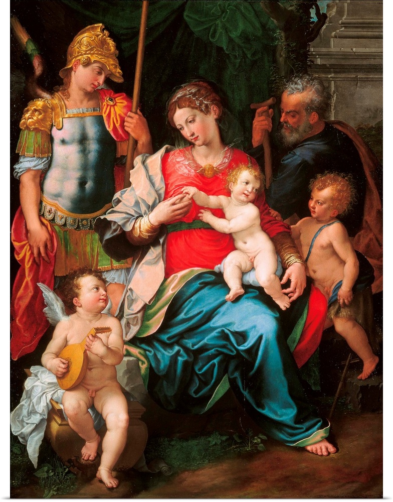 Madonna with Child and Sts Michael the Archangel, Joseph and Young St John, by Girolamo Siciolante known as Sermoneta, 154...