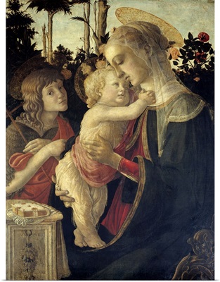 Madonna and Child with St, John the Baptist, 1468, By Botticelli, Louvre Museum