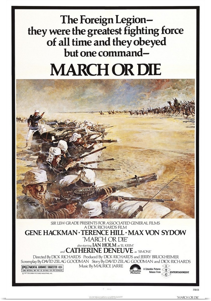 Retro poster artwork for the film March or Die.