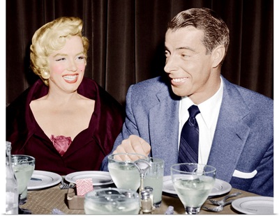Marilyn Monroe with her second husband, Joe DiMaggio, 1954