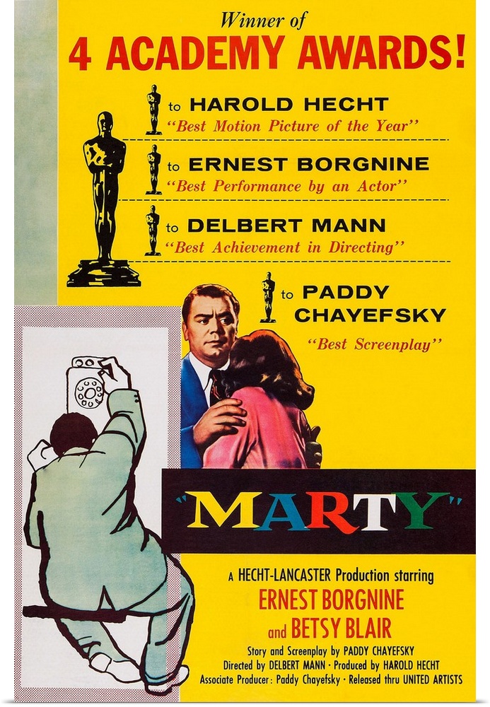 Retro poster artwork for the film Marty.