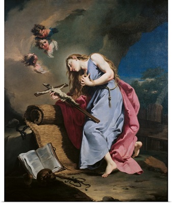 Mary Magdalene Meditating On The Crucifix, By Giambattista Pittoni, C. 1730 - 1735.