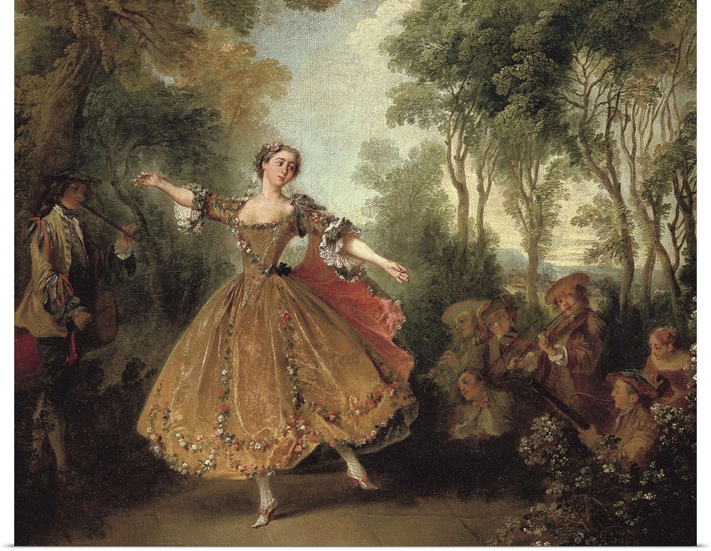 Lancret, Nicolas (1690-1743). Mlle Camargo Dancing. Rococo. Oil on canvas. RUSSIA. Saint Petersburg. State Hermitage Museu...