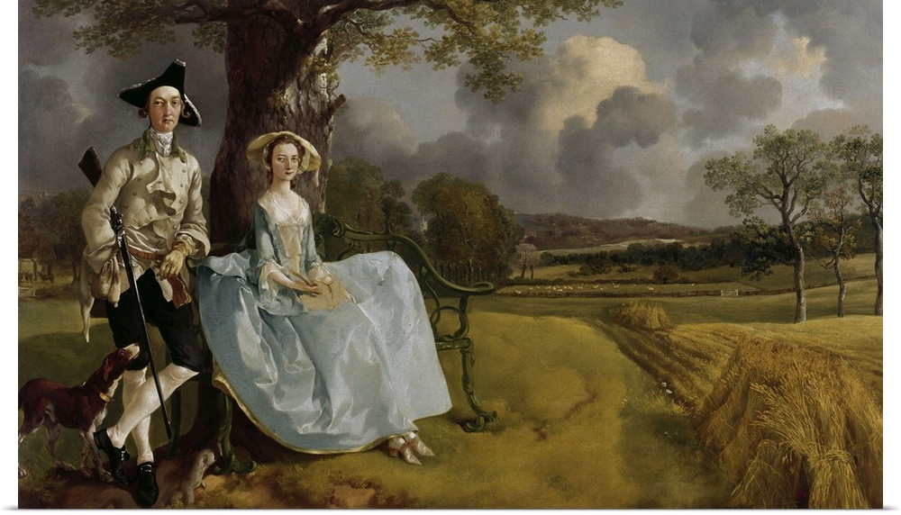 Thomas Gainsborough, English School. Mr and Mrs Andrews. 1750. Oil on canvas, 0.69 x 1.19 m. London, National Gallery. Gai...