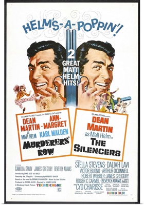 Murderer's Row/The Silencers - Vintage Movie Poster