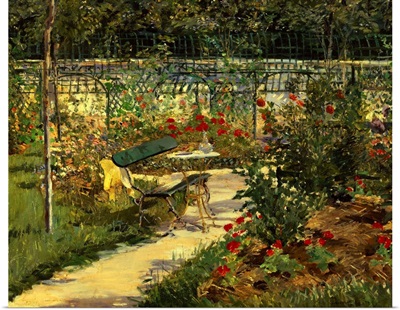 My Garden, the Bench, 1883, By French Impressionist Edouard Manet