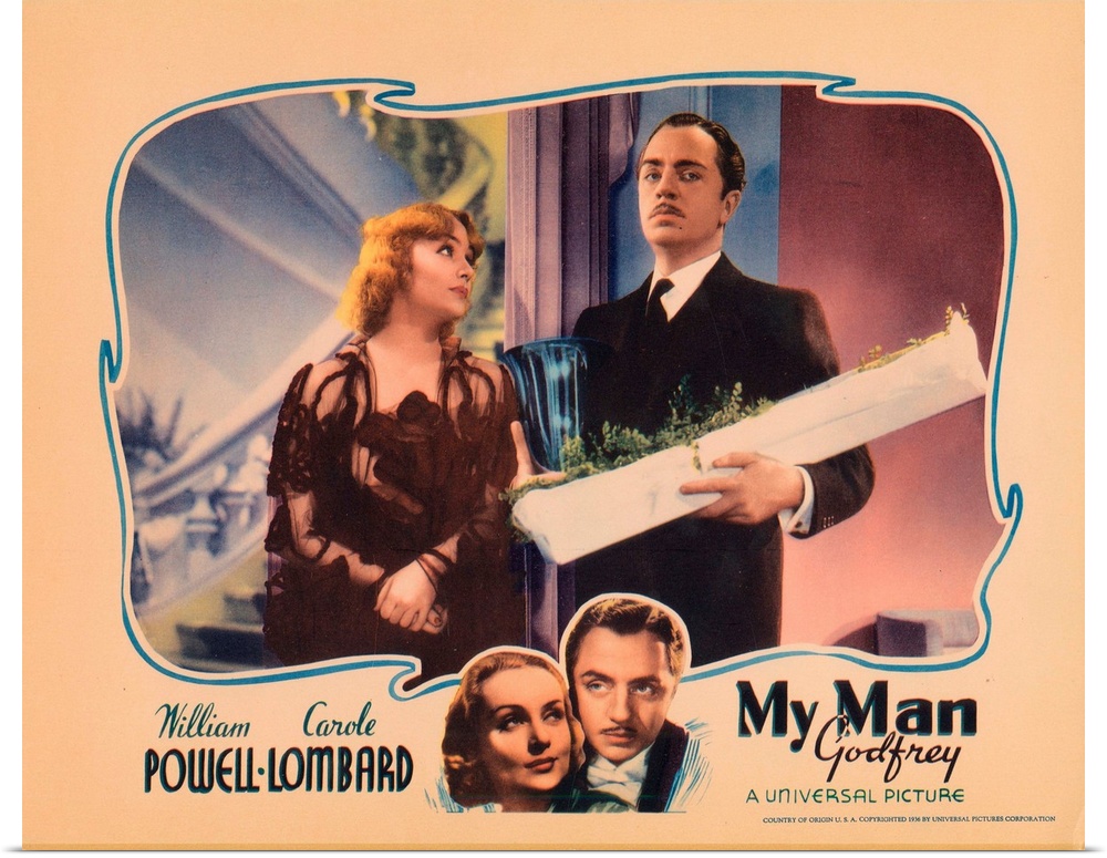 My Man Godfrey, Lobbycard, From Left: Carole Lombard, William Powell, 1936.