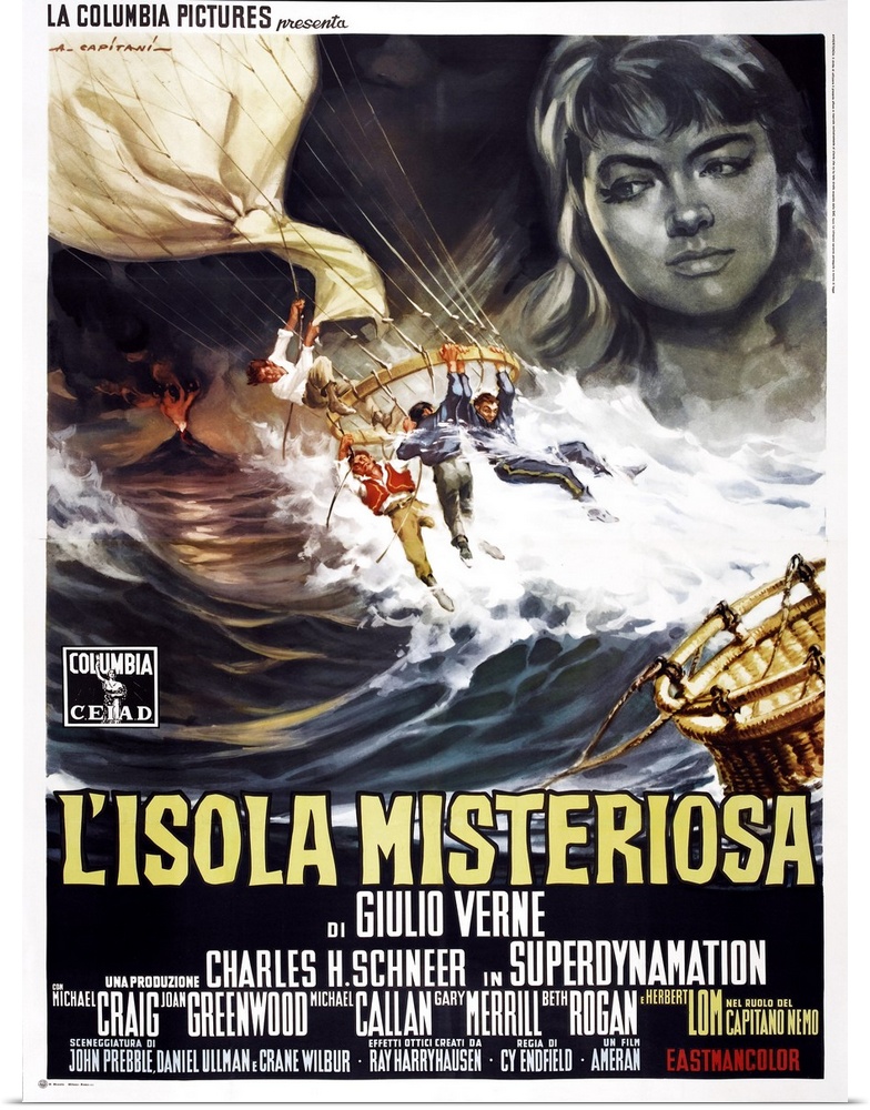 Mysterious Island, (aka L'Isola Misteriosa), Italian Poster, 1961.