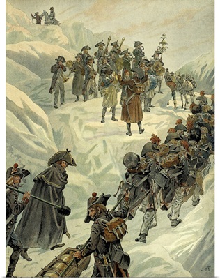 Napoleon Bonaparte crossing Alps through Saint Bernard Pass