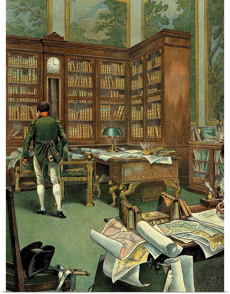 Jacques Marie Gaston Onfray de Breville known as JOB (1858-1931). Napoleon Bonaparte in his Study at the Tuileries.