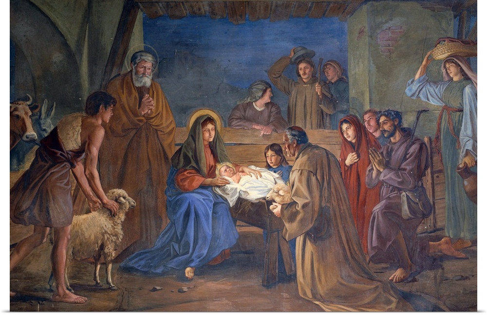 Mayer Ludwig, Nativity, 1891, 19th Century, fresco, Italy, Veneto, San Bona, Treviso, Parish Church, (603539) Everett Coll...